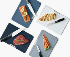 Set de 4 Couteaux et 4 Planches à Découper Gris Folio™ Plus