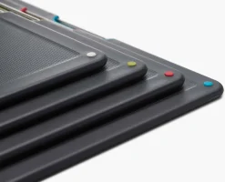 Set de 4 Planches à Découper avec Étui Inox Noir Folio™