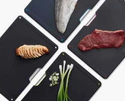 Set de 4 Planches à Découper avec Étui Inox Noir Folio™