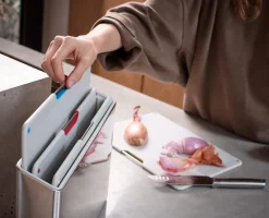 Set de 4 Planches à Découper Pierre avec Étui en Inox Folio™