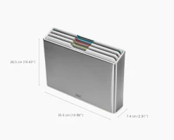 Set de 4 Planches à Découper Pierre avec Étui en Inox Folio™
