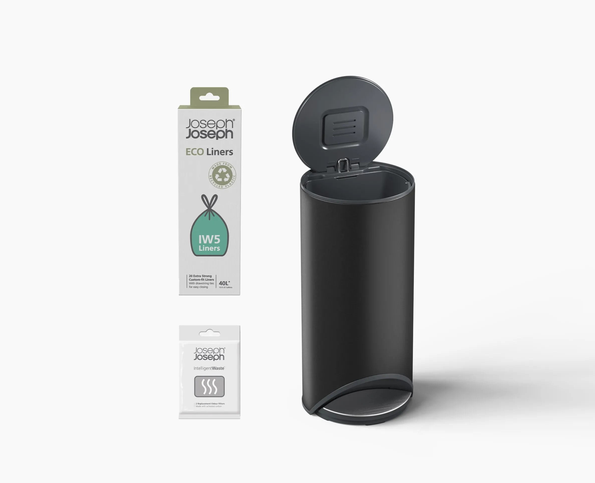 Set De Démarrage Arc™ 30L Pour Poubelle À Pédale Noire Mate, Ouverture Facile
