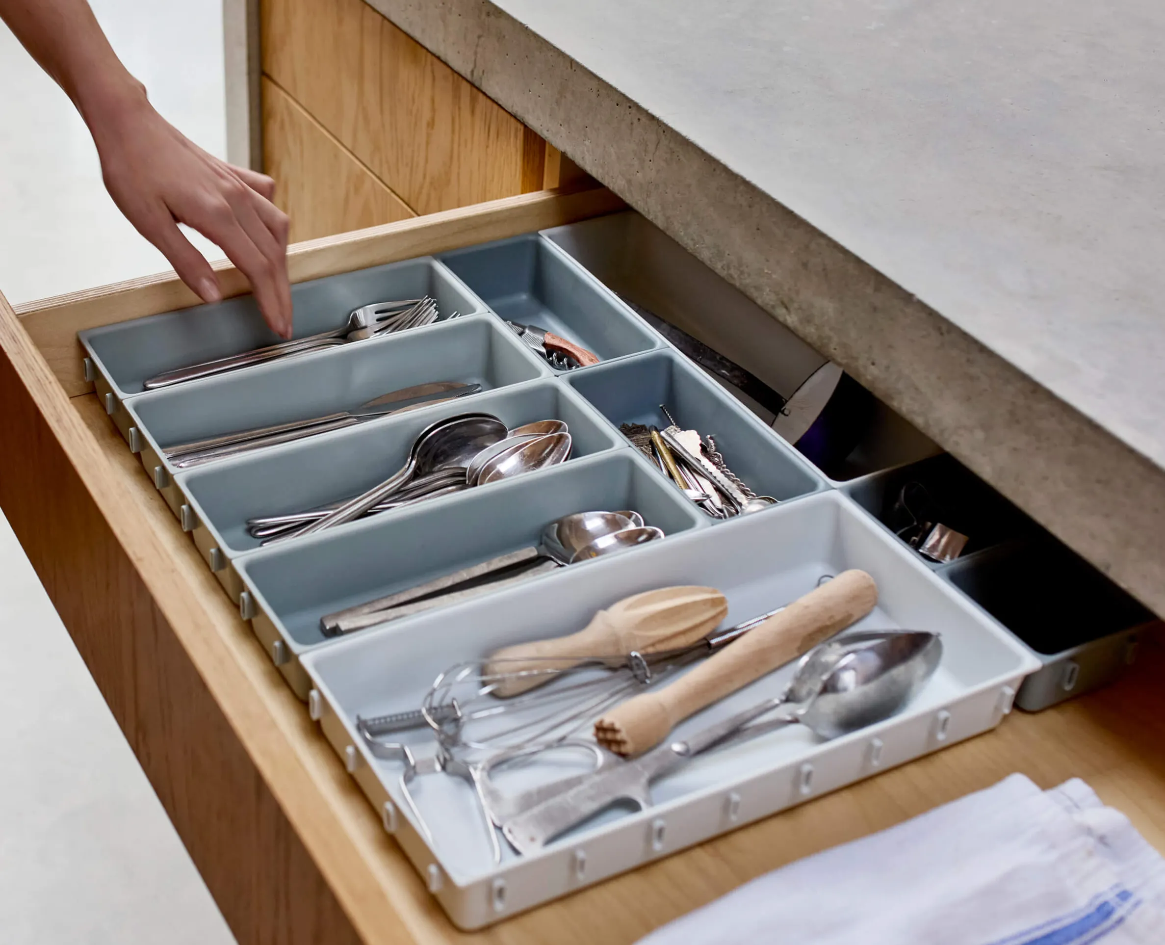 Set d'Organisateurs de Tiroir Modulaires de 10 pièces Pierre Foncé Blox™