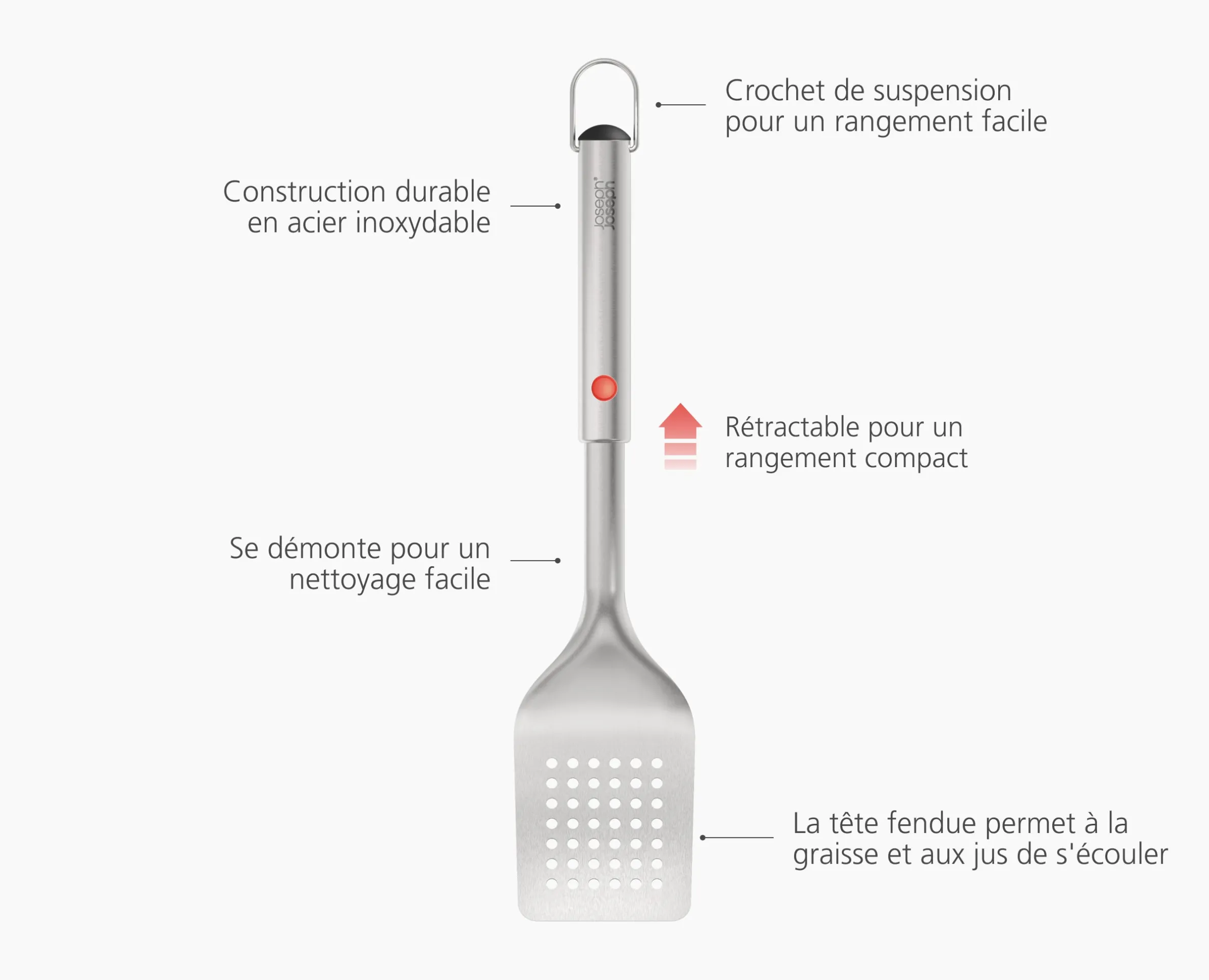 Spatule de Barbecue Rétractable en Inox GrillOut™