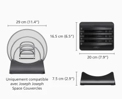 Support pour 3 Couvercles de Casseroles en Bleu Space™