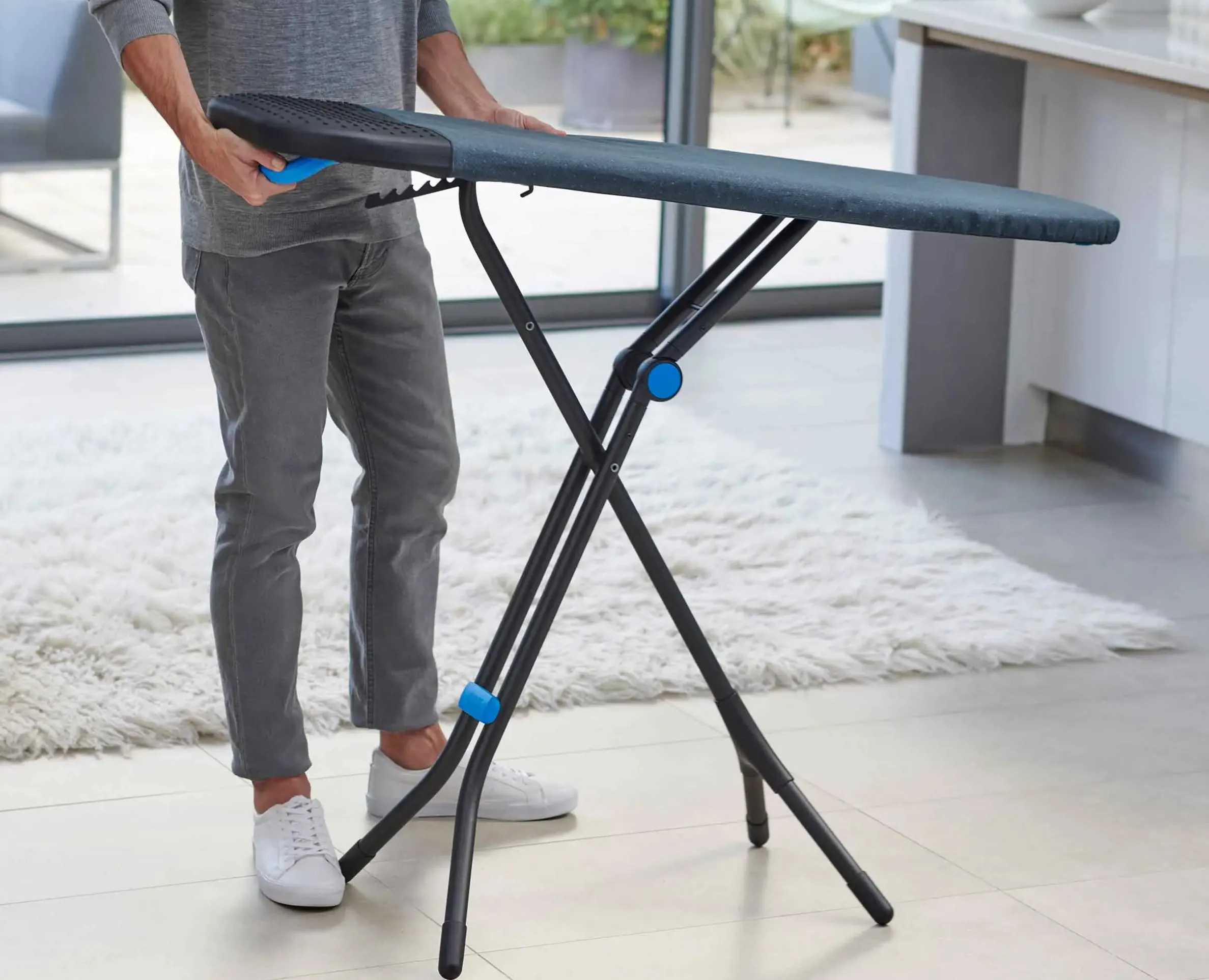 Table à Repasser Bleue 130cm Glide Plus